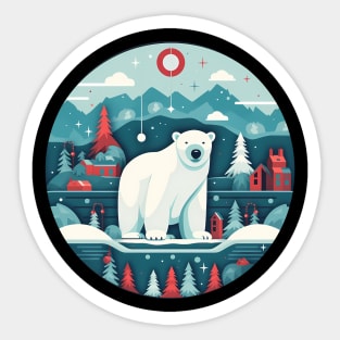 Polar Bear in Ornament, Love Bears Sticker